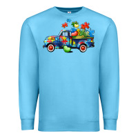 Ocean Blue Autism truck Premium Sweatshirt - CowGirlArtShop