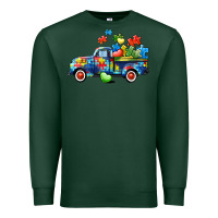 Sports Green Autism truck Premium Sweatshirt - CowGirlArtShop