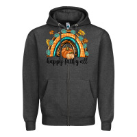 Charcoal Heather Happy Fall Y'all Zipper Hoodie - texasbilliewilder