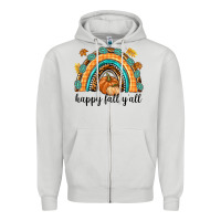 Dove Grey Happy Fall Y'all Zipper Hoodie - texasbilliewilder
