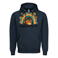 Navy Happy Fall Y'all Zipper Hoodie - texasbilliewilder