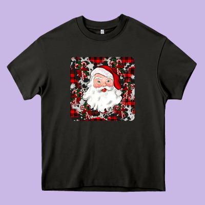 Santa Christmas Coaster Heavy Core Tee Designed By Jahusdesignshop