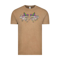 Vintage Coffee skeleton hands mardi gras Vintage Tee - MaliasSmallBusiness