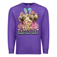 Purple Happy Easter Day cow Premium Sweatshirt - HowdyJamesFarm