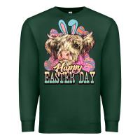 Sports Green Happy Easter Day cow Premium Sweatshirt - HowdyJamesFarm