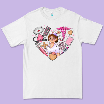 Nurse And Nurse Element Heart Premium Tee Designed By Adodesignshop