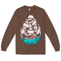 Chestnut baseball and western roses teardrop  8 Long Sleeve Tee - BundleAndBundleShop