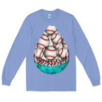 Colony Blue baseball and western roses teardrop  8 Long Sleeve Tee - BundleAndBundleShop