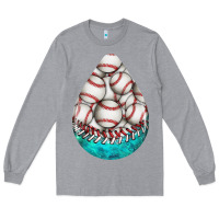 Heather Grey baseball and western roses teardrop  8 Long Sleeve Tee - BundleAndBundleShop