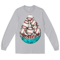 Moon Dust baseball and western roses teardrop  8 Long Sleeve Tee - BundleAndBundleShop