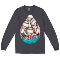 Smoke baseball and western roses teardrop  8 Long Sleeve Tee - BundleAndBundleShop