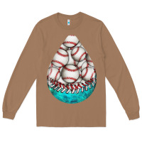 Toasted Coconut baseball and western roses teardrop  8 Long Sleeve Tee - BundleAndBundleShop