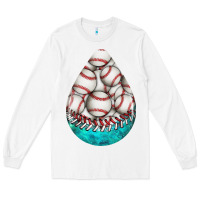 White baseball and western roses teardrop  8 Long Sleeve Tee - BundleAndBundleShop