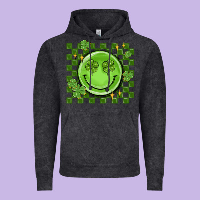Checkered St. Patrick's Day Vintage Hoodie Designed By Maliassmallbusiness