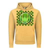 Vintage Mustard checkered st. patrick's day Vintage Hoodie - MaliasSmallBusiness