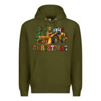 Army Green i dig christmas bulldozer Premium Hoodie - CowGirlArtShop