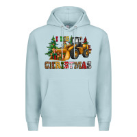 Blue Mist i dig christmas bulldozer Premium Hoodie - CowGirlArtShop