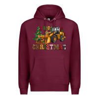 Burgundy i dig christmas bulldozer Premium Hoodie - CowGirlArtShop