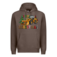 Coffee i dig christmas bulldozer Premium Hoodie - CowGirlArtShop