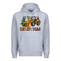 Heather Grey i dig christmas bulldozer Premium Hoodie - CowGirlArtShop
