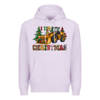 Lilac i dig christmas bulldozer Premium Hoodie - CowGirlArtShop