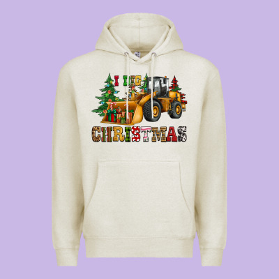 I Dig Christmas Bulldozer Premium Hoodie Designed By Cowgirlartshop