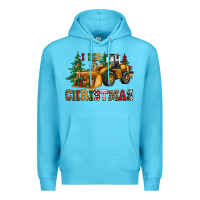 Ocean Blue i dig christmas bulldozer Premium Hoodie - CowGirlArtShop