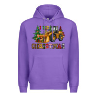 Purple i dig christmas bulldozer Premium Hoodie - CowGirlArtShop