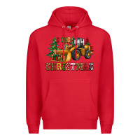 Red i dig christmas bulldozer Premium Hoodie - CowGirlArtShop