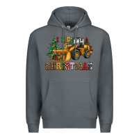 Rock i dig christmas bulldozer Premium Hoodie - CowGirlArtShop
