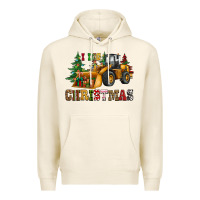 Tofu i dig christmas bulldozer Premium Hoodie - CowGirlArtShop