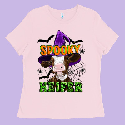 Spooky Heifer Halloween Ladies Tee Designed By Artiststas
