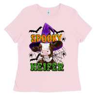 Bubblegum Pink Spooky heifer halloween Ladies Tee - Artiststas