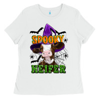 White Spooky heifer halloween Ladies Tee - Artiststas