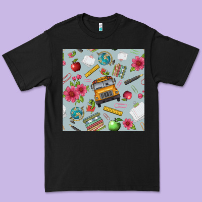 School Bus Back To School Seamless Pattern Premium Tee Designed By Bundleandbundleshop