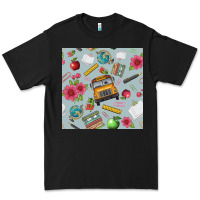 Black school bus back to school seamless pattern Premium Tee - BundleAndBundleShop