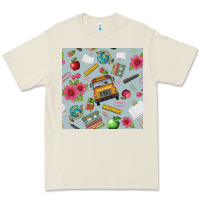 Bone school bus back to school seamless pattern Premium Tee - BundleAndBundleShop