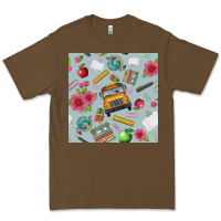 Cacao school bus back to school seamless pattern Premium Tee - BundleAndBundleShop