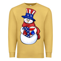 Antique Gold Patriotic snowman 4th of july Premium Sweatshirt - HowdyJamesFarm