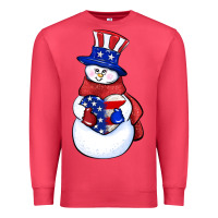 Cardinal Patriotic snowman 4th of july Premium Sweatshirt - HowdyJamesFarm