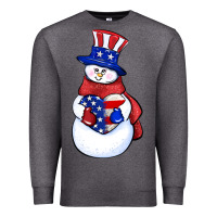 Charcoal Heather Patriotic snowman 4th of july Premium Sweatshirt - HowdyJamesFarm