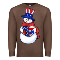Chestnut Patriotic snowman 4th of july Premium Sweatshirt - HowdyJamesFarm