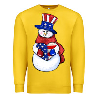 Lemon Patriotic snowman 4th of july Premium Sweatshirt - HowdyJamesFarm