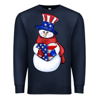Navy Patriotic snowman 4th of july Premium Sweatshirt - HowdyJamesFarm