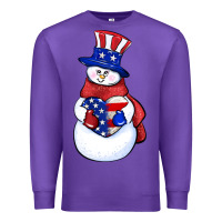 Purple Patriotic snowman 4th of july Premium Sweatshirt - HowdyJamesFarm