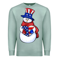 Seafoam Patriotic snowman 4th of july Premium Sweatshirt - HowdyJamesFarm