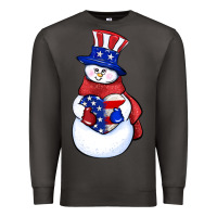 Smoke Patriotic snowman 4th of july Premium Sweatshirt - HowdyJamesFarm