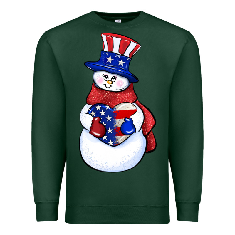 Patriotic Snowman 4th Of July Premium Sweatshirt by HowdyJamesFarm | Teevron
