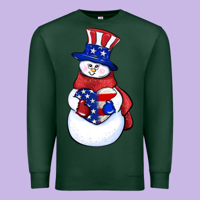 Patriotic Snowman 4th Of July Premium Sweatshirt Designed By Howdyjamesfarm