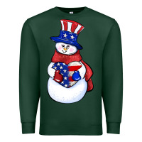 Sports Green Patriotic snowman 4th of july Premium Sweatshirt - HowdyJamesFarm